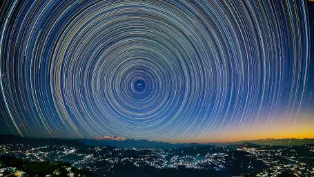 Star trail over Kanchanjunga