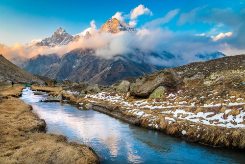 The river that merges with Gaumukh glacier to from Bhagirathi